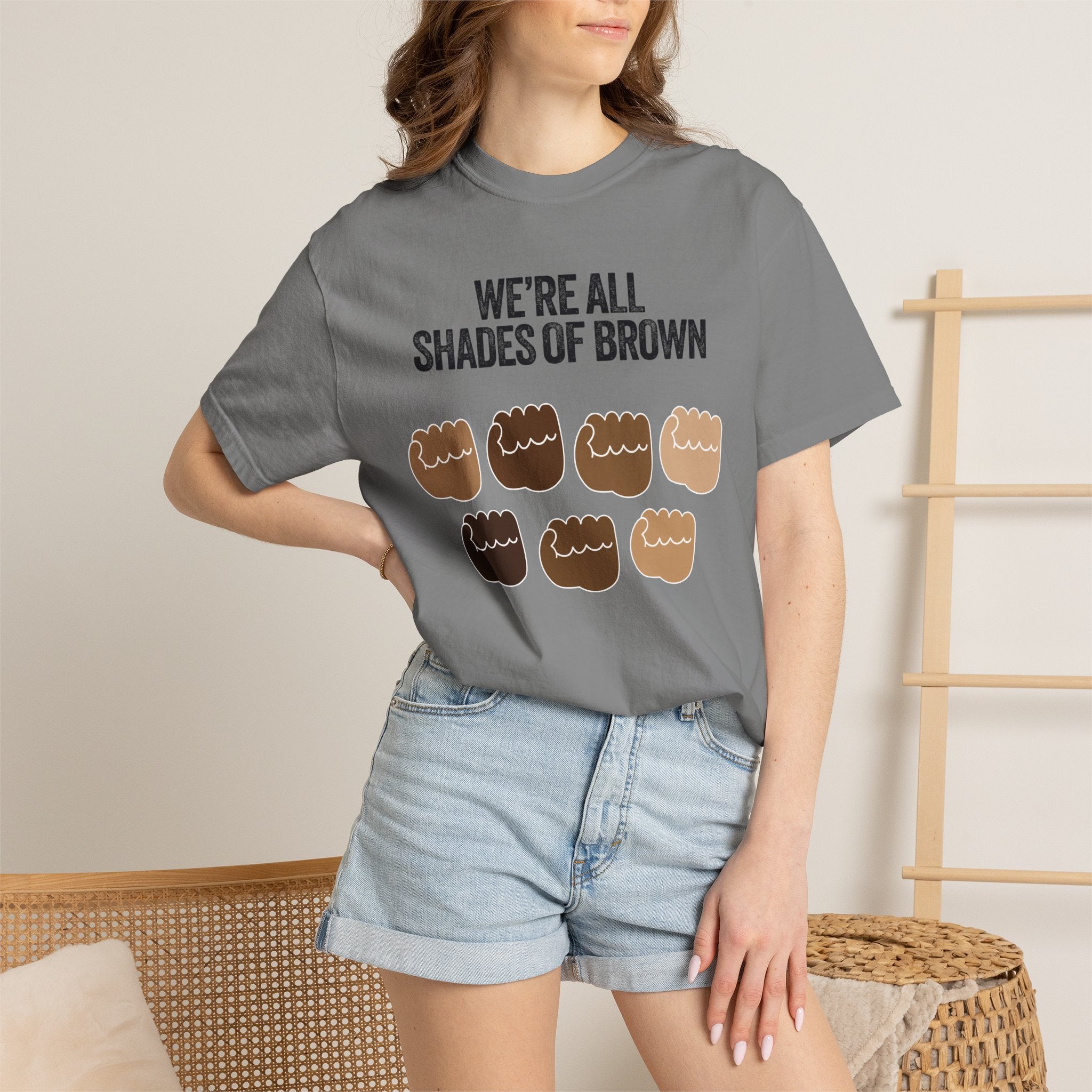 We're All Shades of Brown T-Shirt — Inclusive Diversity Graphic Tee