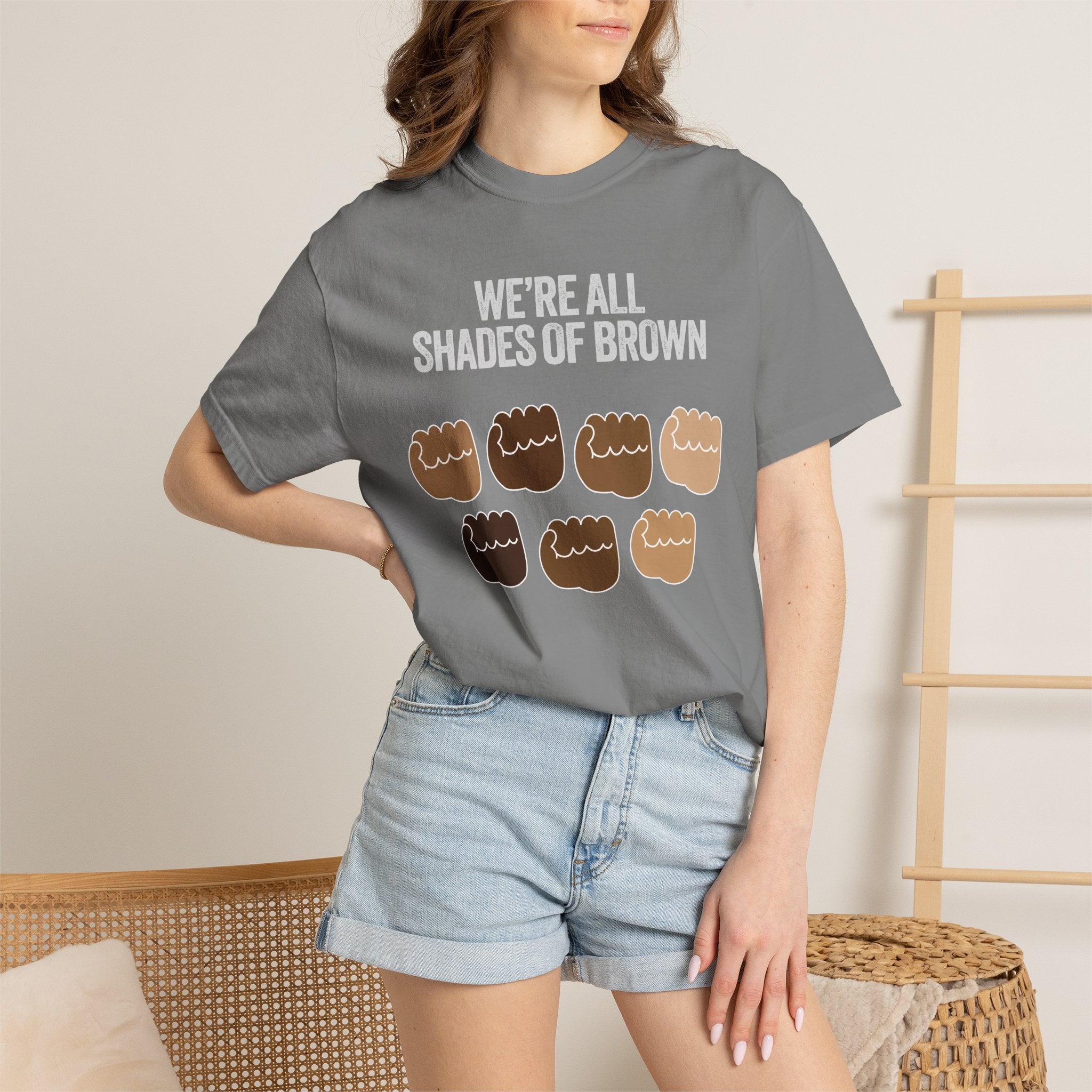 T-Shirt — "We’re All Shades of Brown" Inclusive Diversity Tee
