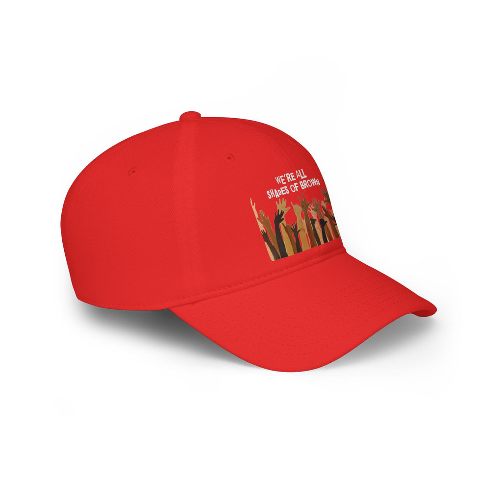 Baseball Cap — "We're All Shades of Brown" Raised Hands Diversity Hat
