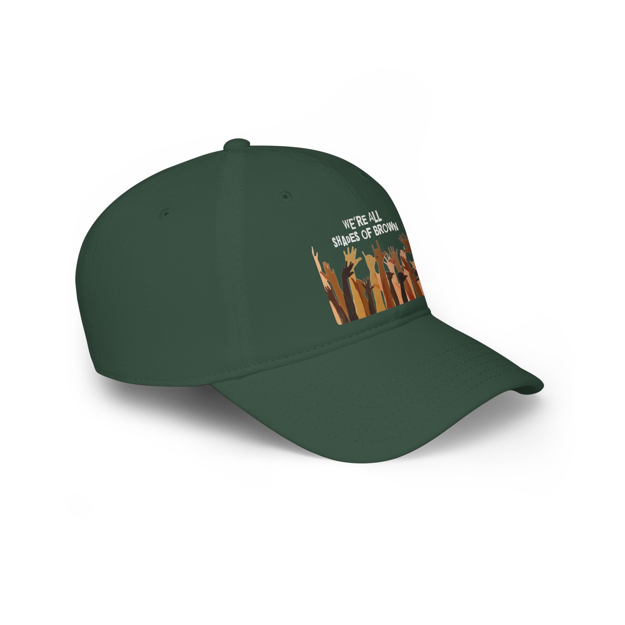 Baseball Cap — "We're All Shades of Brown" Raised Hands Diversity Hat