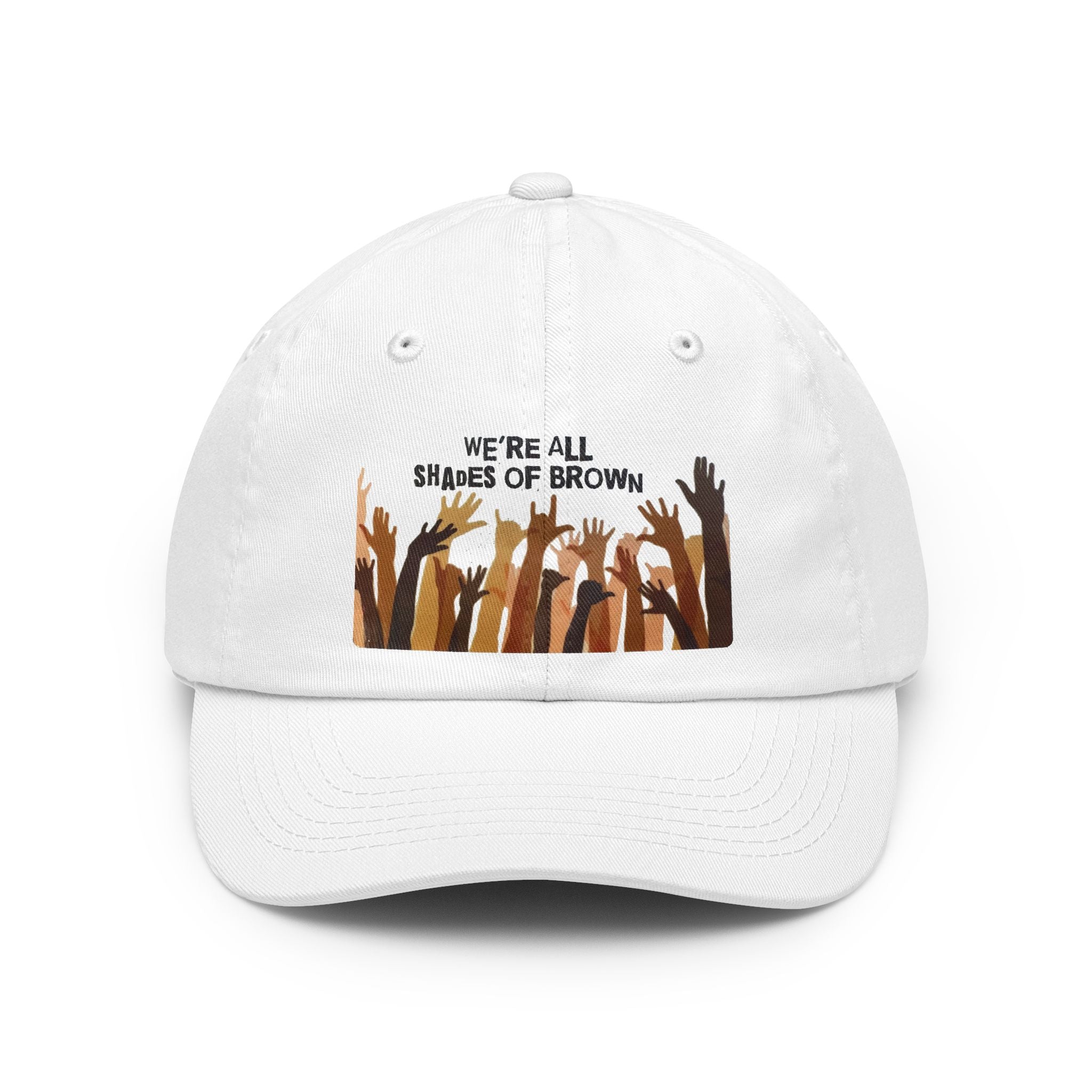 Dad Hat — "We’re All Shades of Brown" Raised Hands Unity Cap
