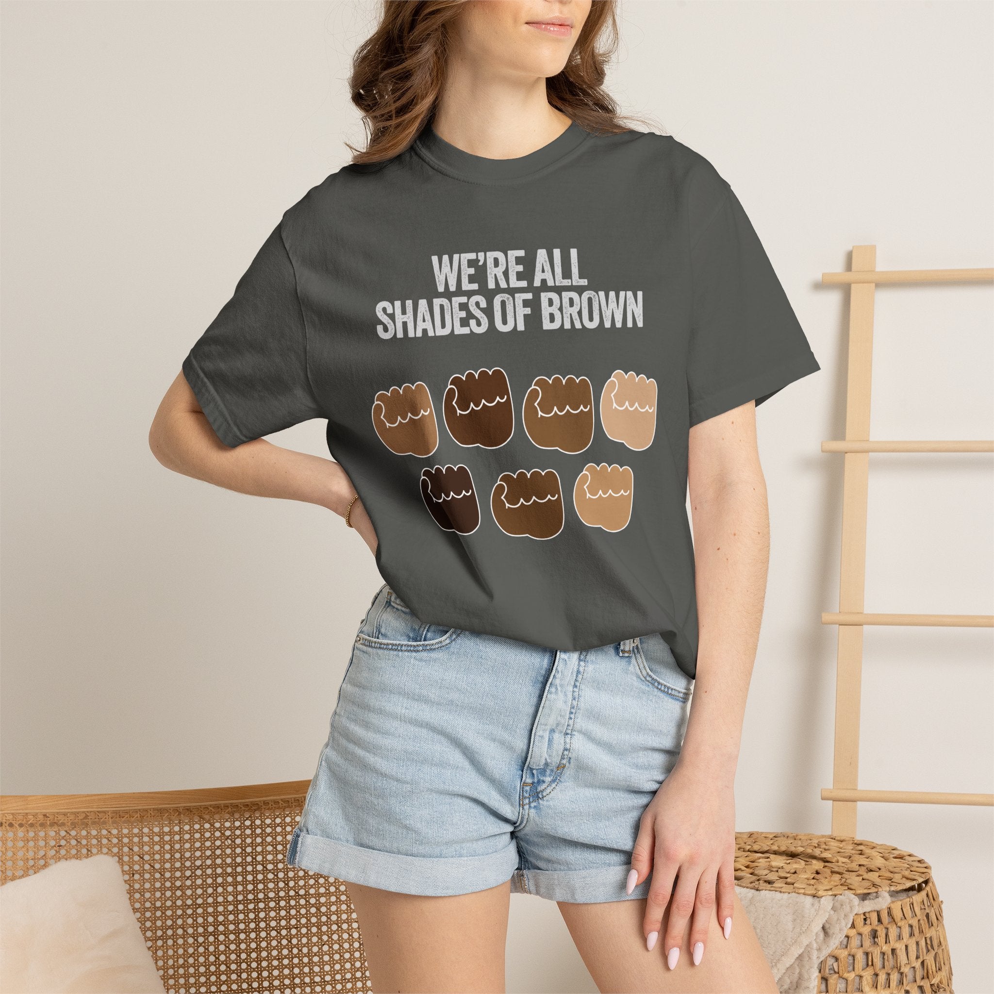 T-Shirt — "We’re All Shades of Brown" Inclusive Diversity Tee