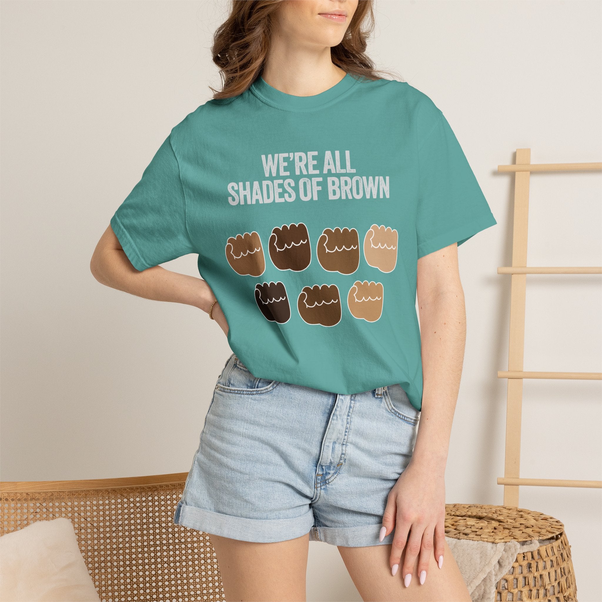 T-Shirt — "We’re All Shades of Brown" Inclusive Diversity Tee