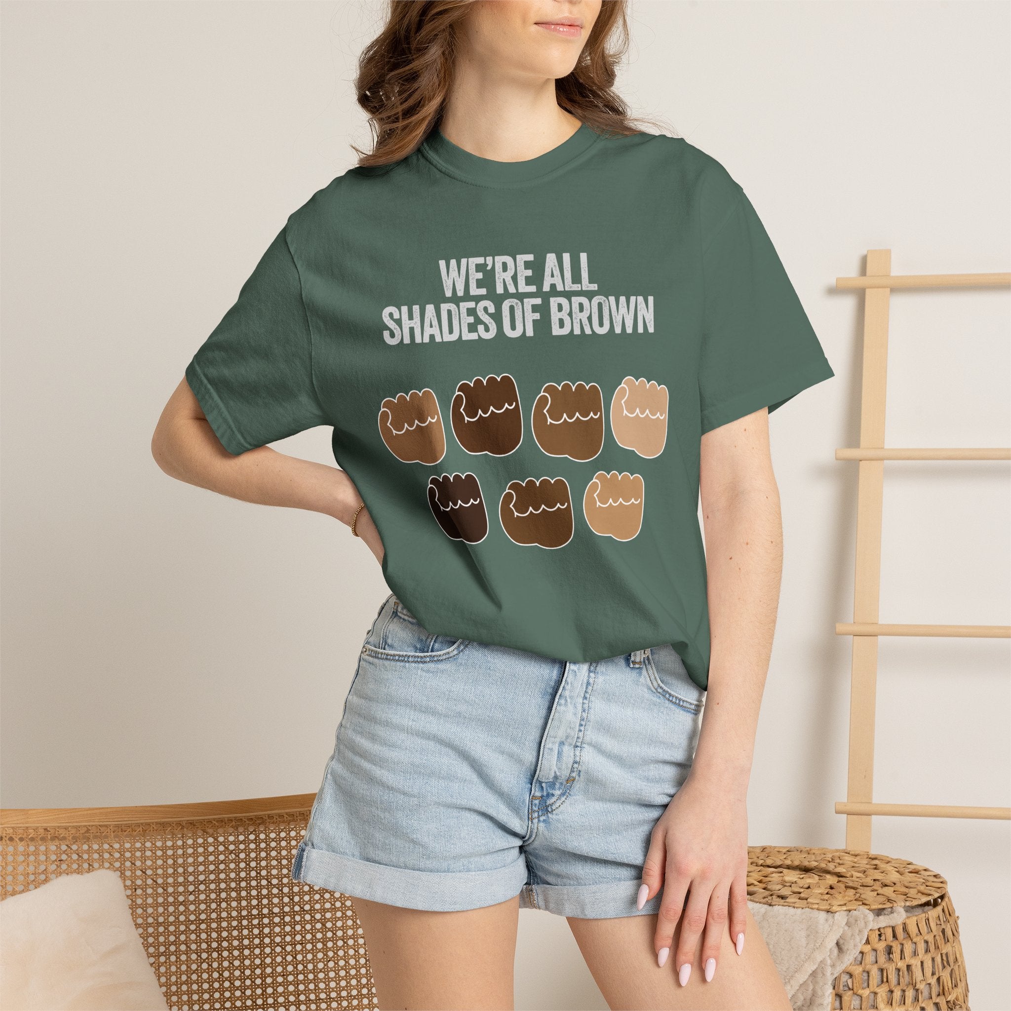 T-Shirt — "We’re All Shades of Brown" Inclusive Diversity Tee