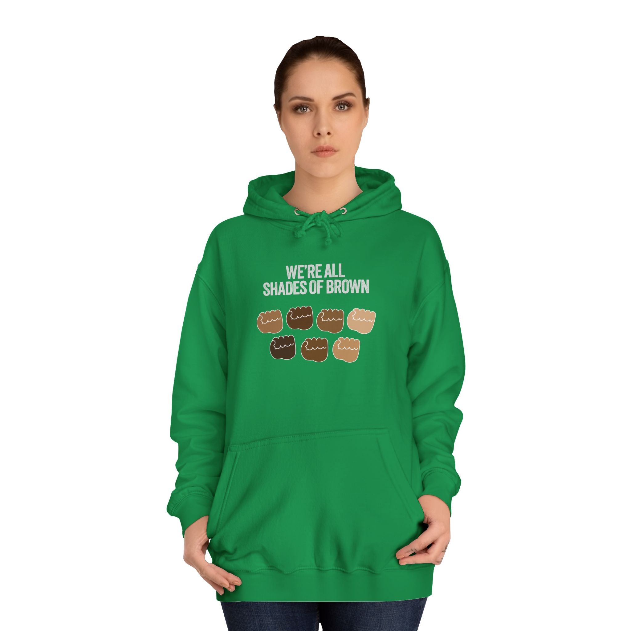Raised Hands Crowd Hoodie — Unity Diversity Graphic College Hoodie