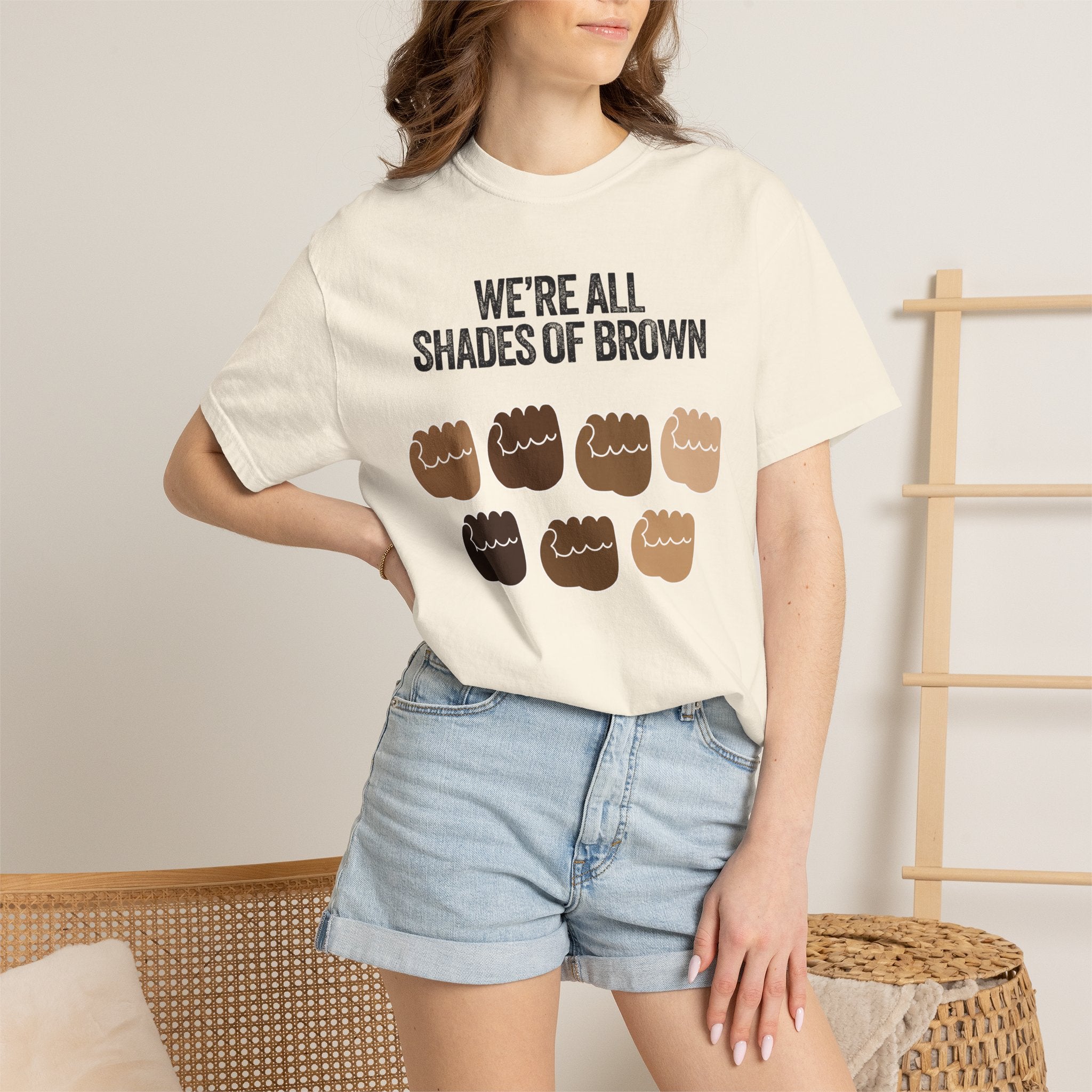 We're All Shades of Brown T-Shirt — Inclusive Diversity Graphic Tee