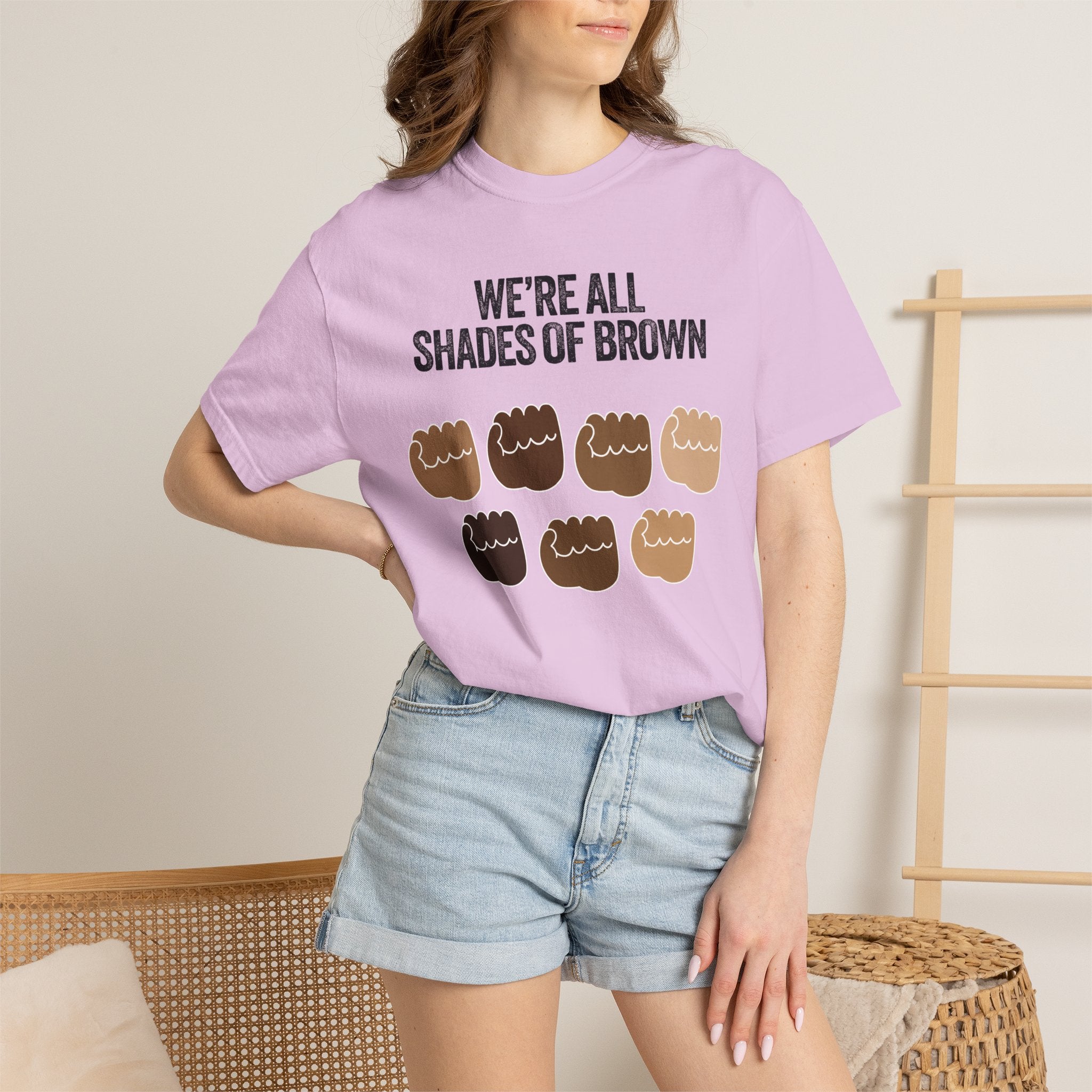 We're All Shades of Brown T-Shirt — Inclusive Diversity Graphic Tee
