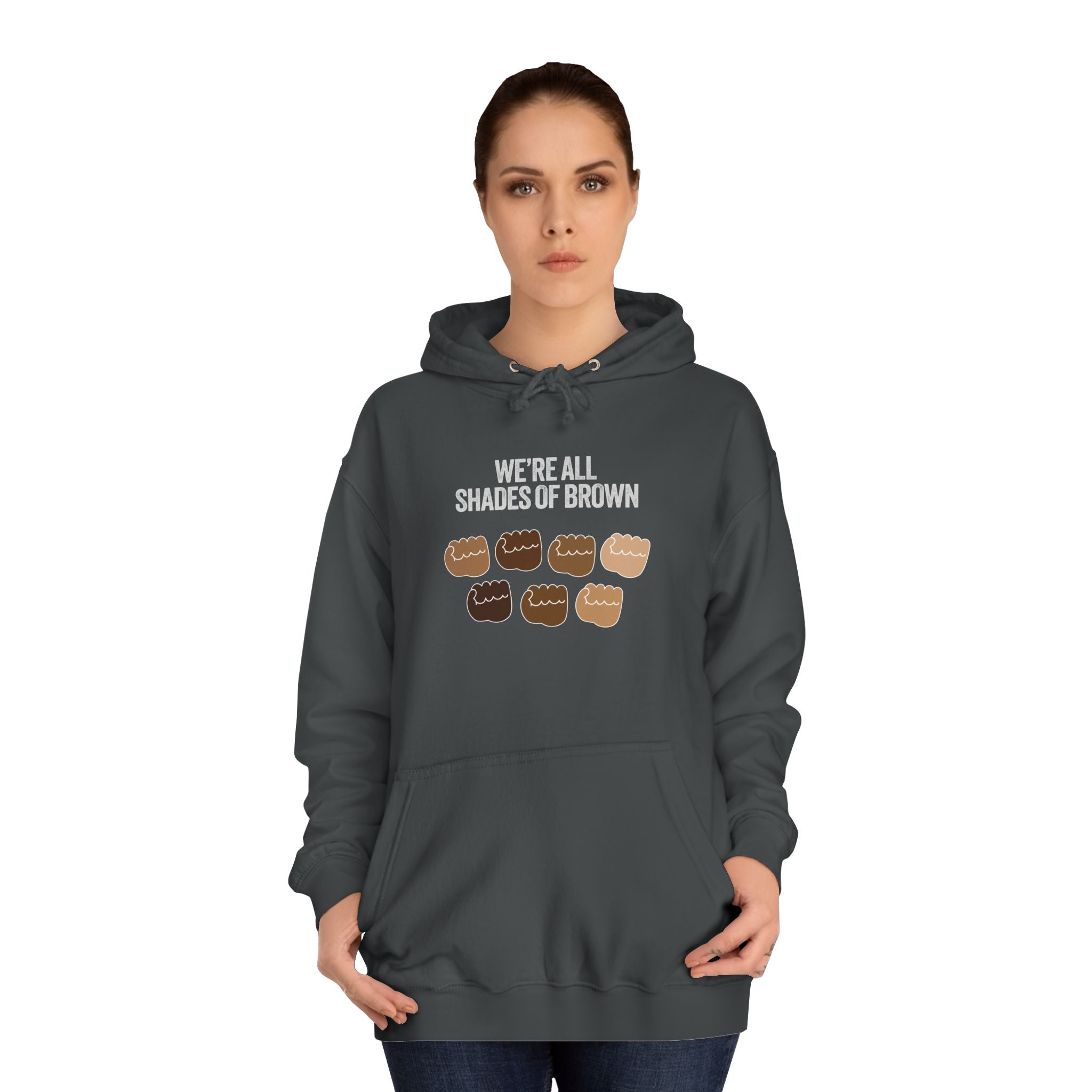 Raised Hands Crowd Hoodie — Unity Diversity Graphic College Hoodie