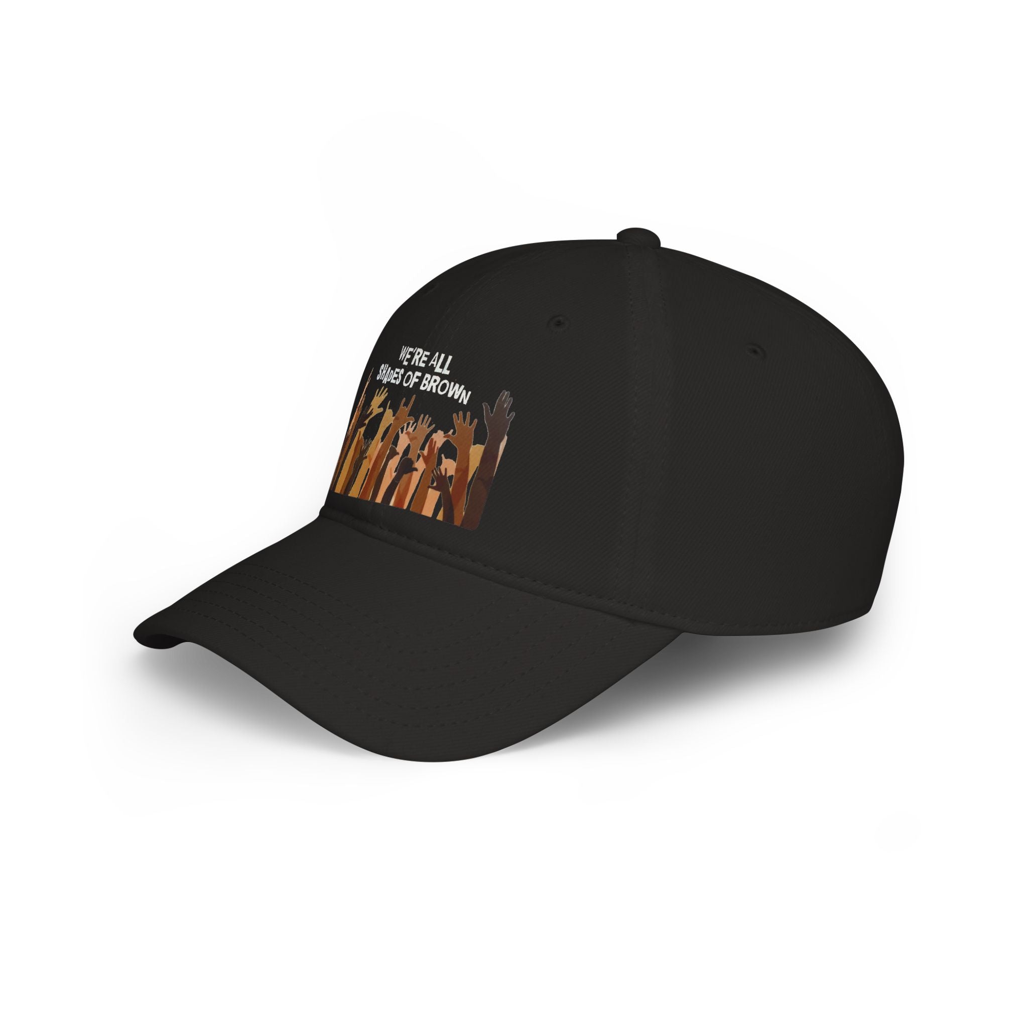 Baseball Cap — "We're All Shades of Brown" Raised Hands Diversity Hat
