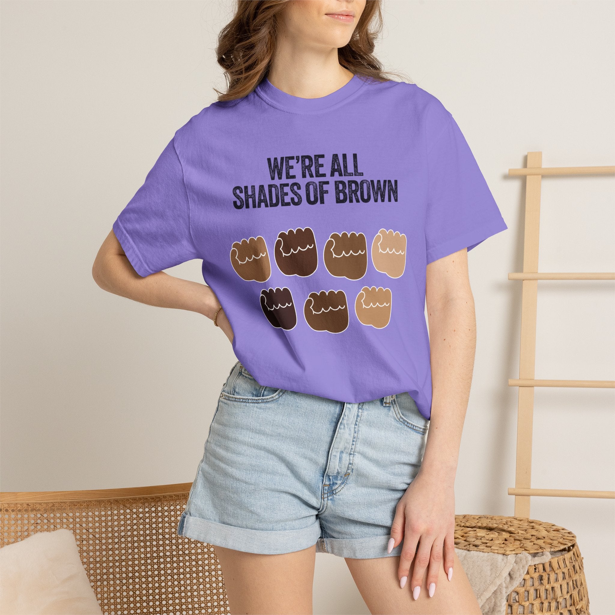 We're All Shades of Brown T-Shirt — Inclusive Diversity Graphic Tee