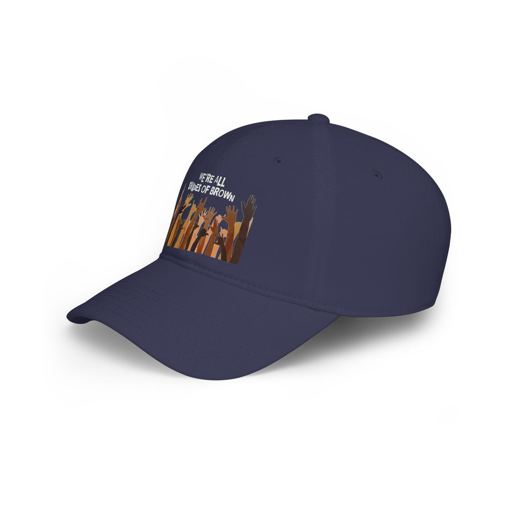 Baseball Cap — "We're All Shades of Brown" Raised Hands Diversity Hat