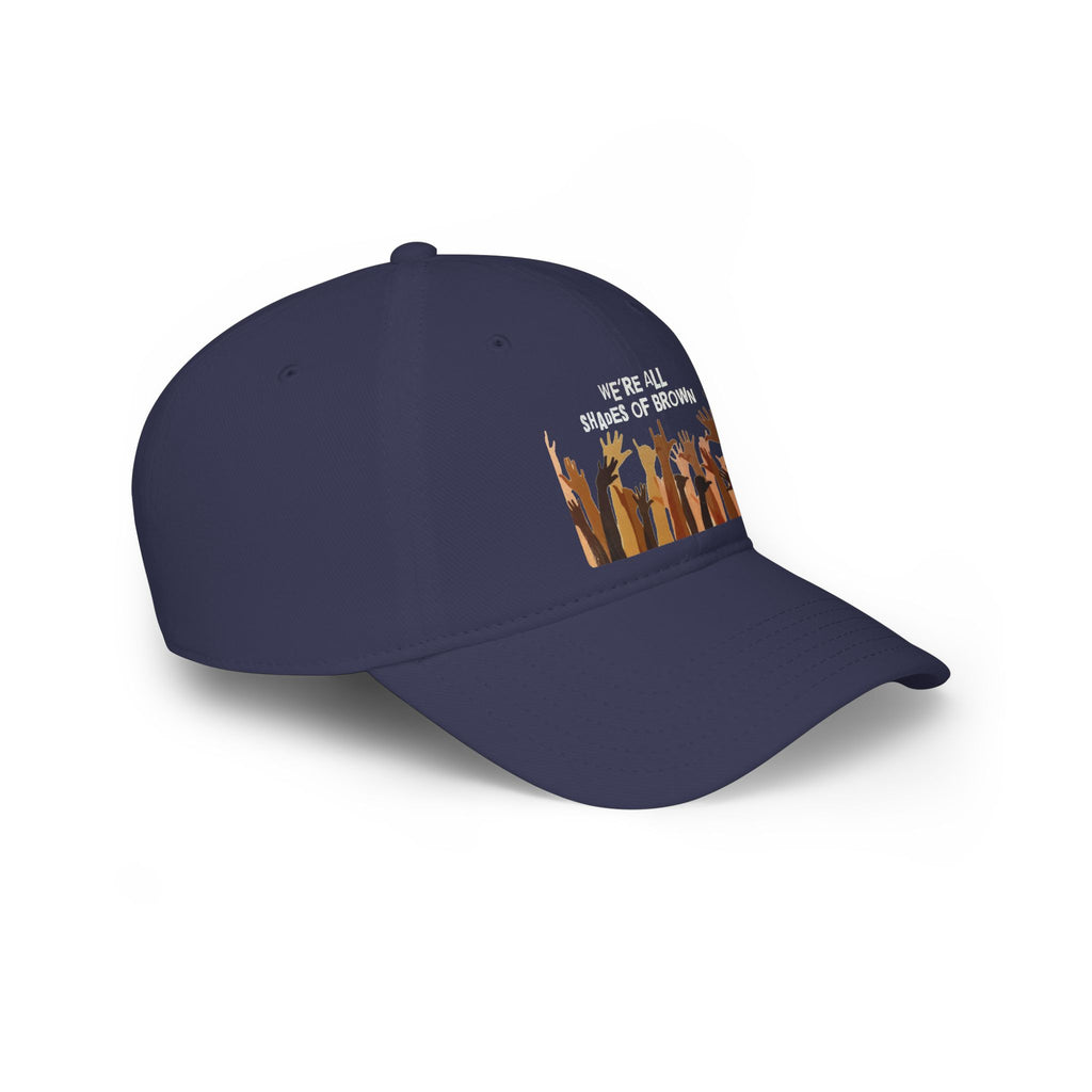 Baseball Cap — "We're All Shades of Brown" Raised Hands Diversity Hat