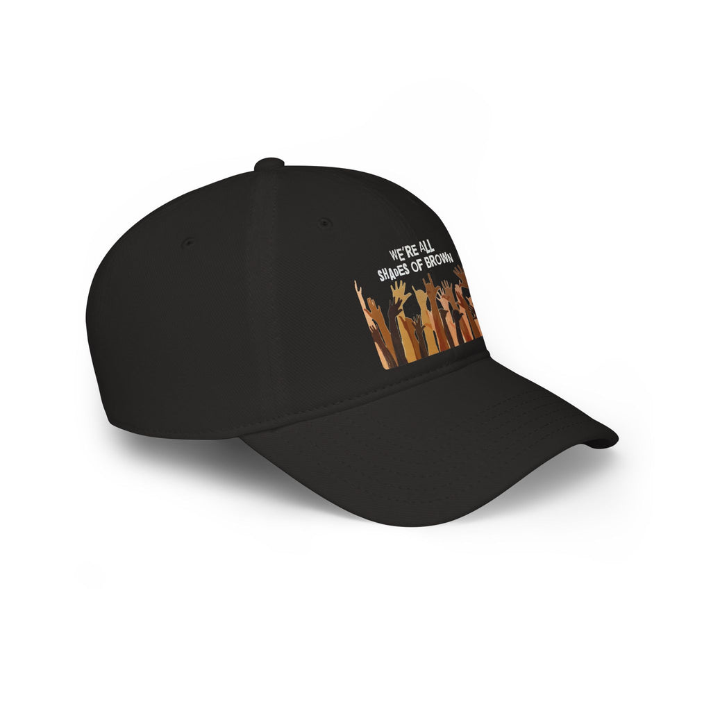 Baseball Cap — "We're All Shades of Brown" Raised Hands Diversity Hat