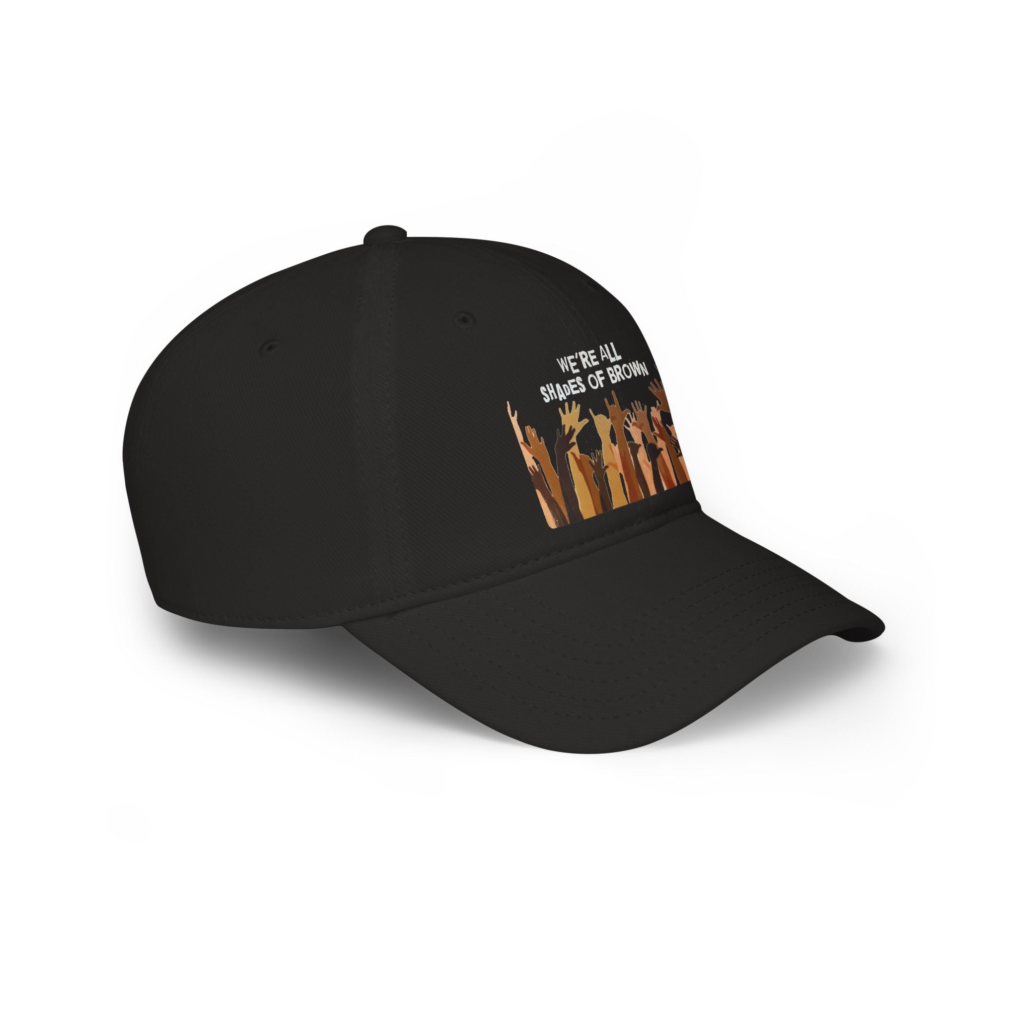 Baseball Cap — "We're All Shades of Brown" Raised Hands Diversity Hat