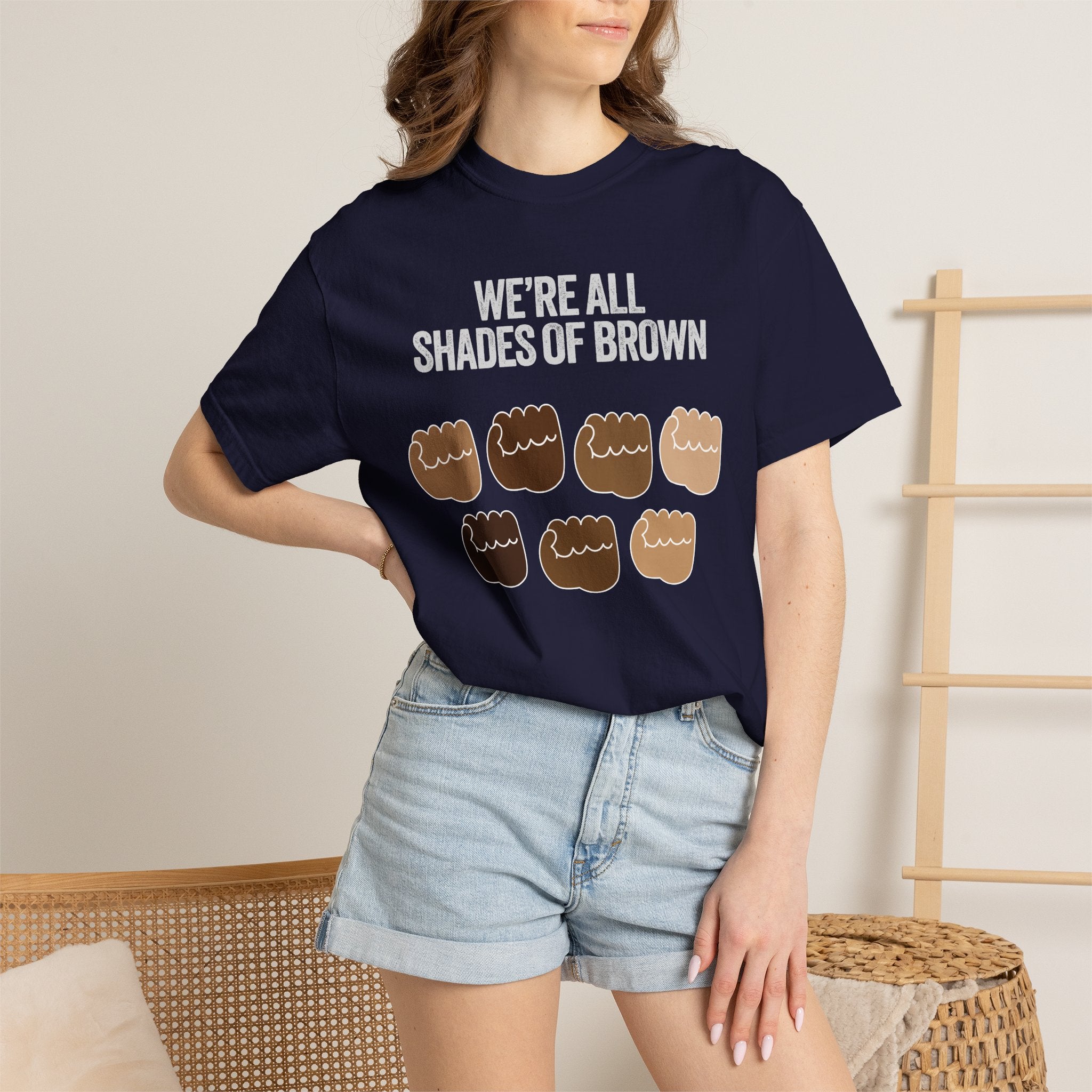 T-Shirt — "We’re All Shades of Brown" Inclusive Diversity Tee