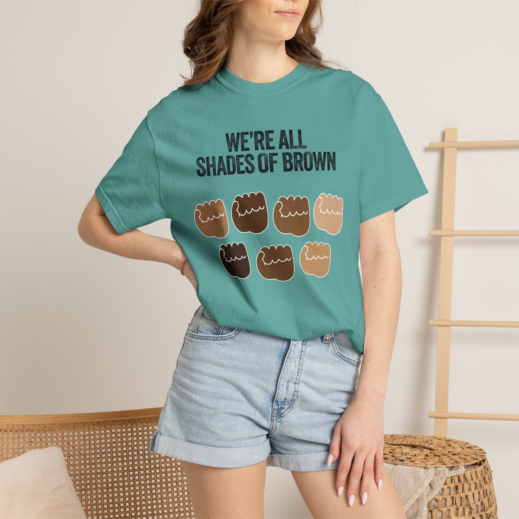 We're All Shades of Brown T-Shirt — Inclusive Diversity Graphic Tee