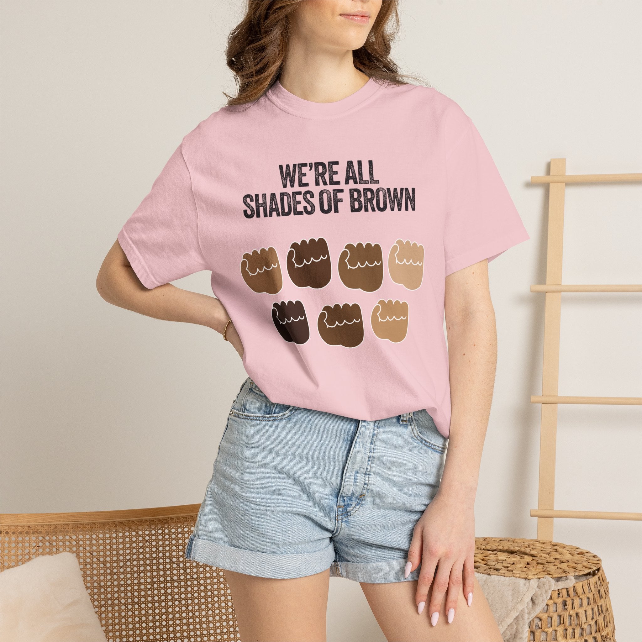 We're All Shades of Brown T-Shirt — Inclusive Diversity Graphic Tee