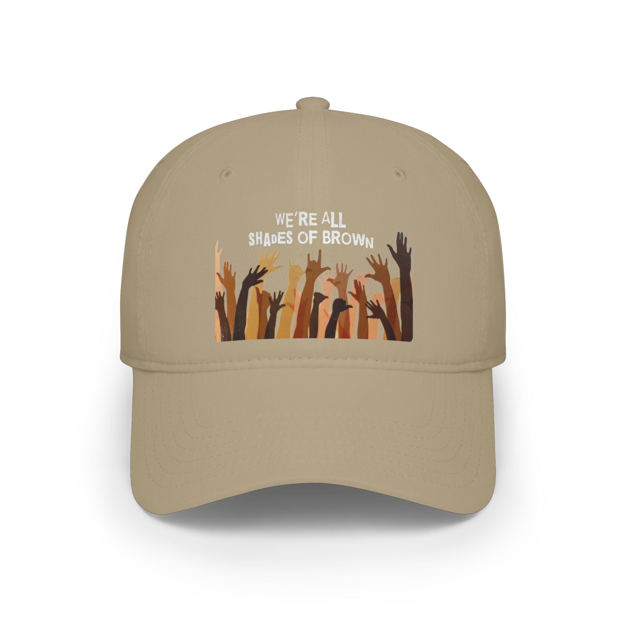 Baseball Cap — "We're All Shades of Brown" Raised Hands Diversity Hat