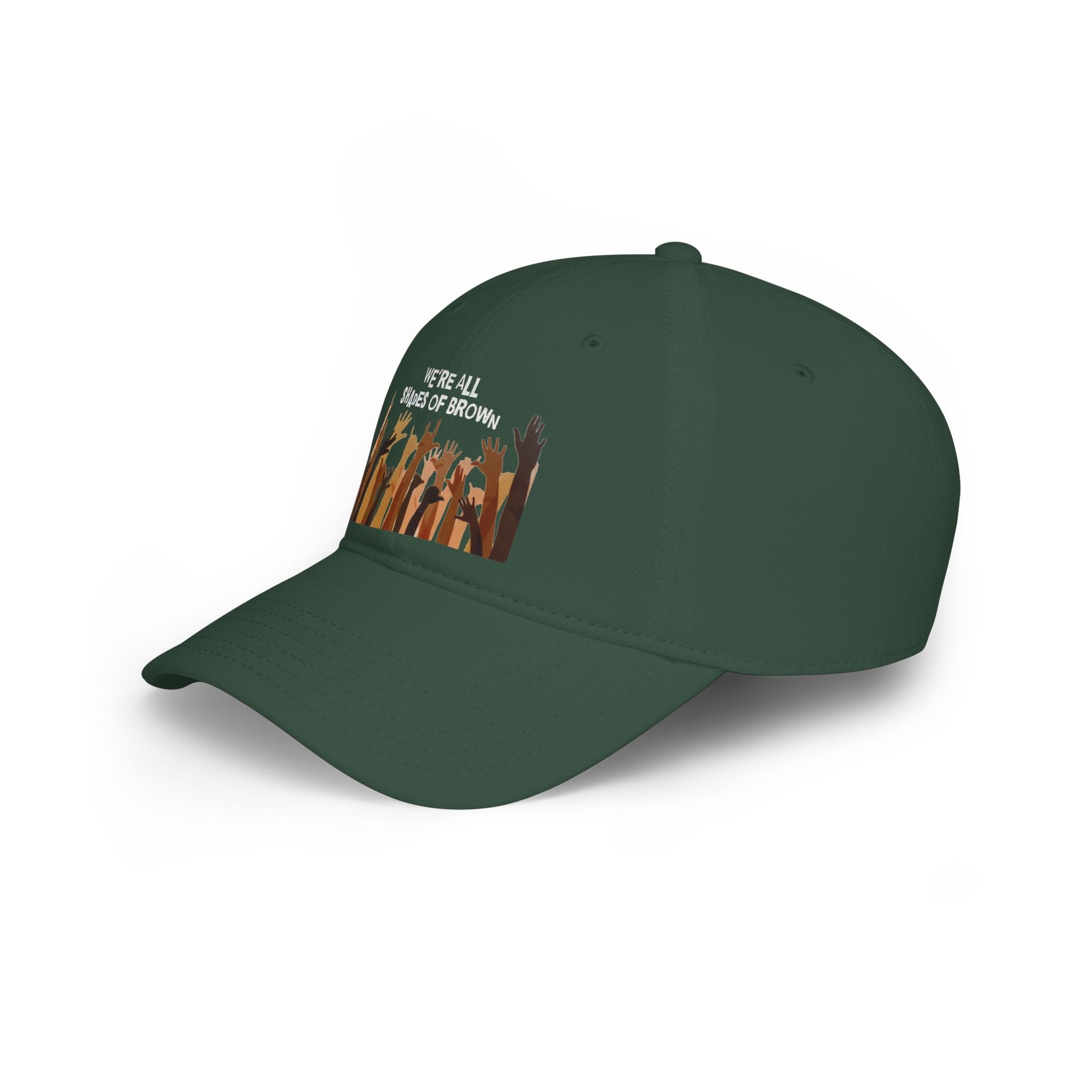 Baseball Cap — "We're All Shades of Brown" Raised Hands Diversity Hat