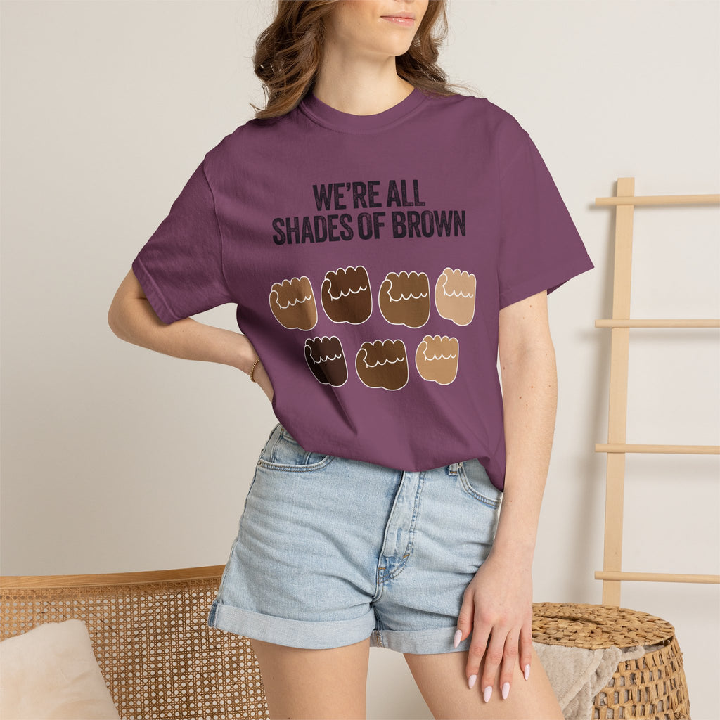 We're All Shades of Brown T-Shirt — Inclusive Diversity Graphic Tee