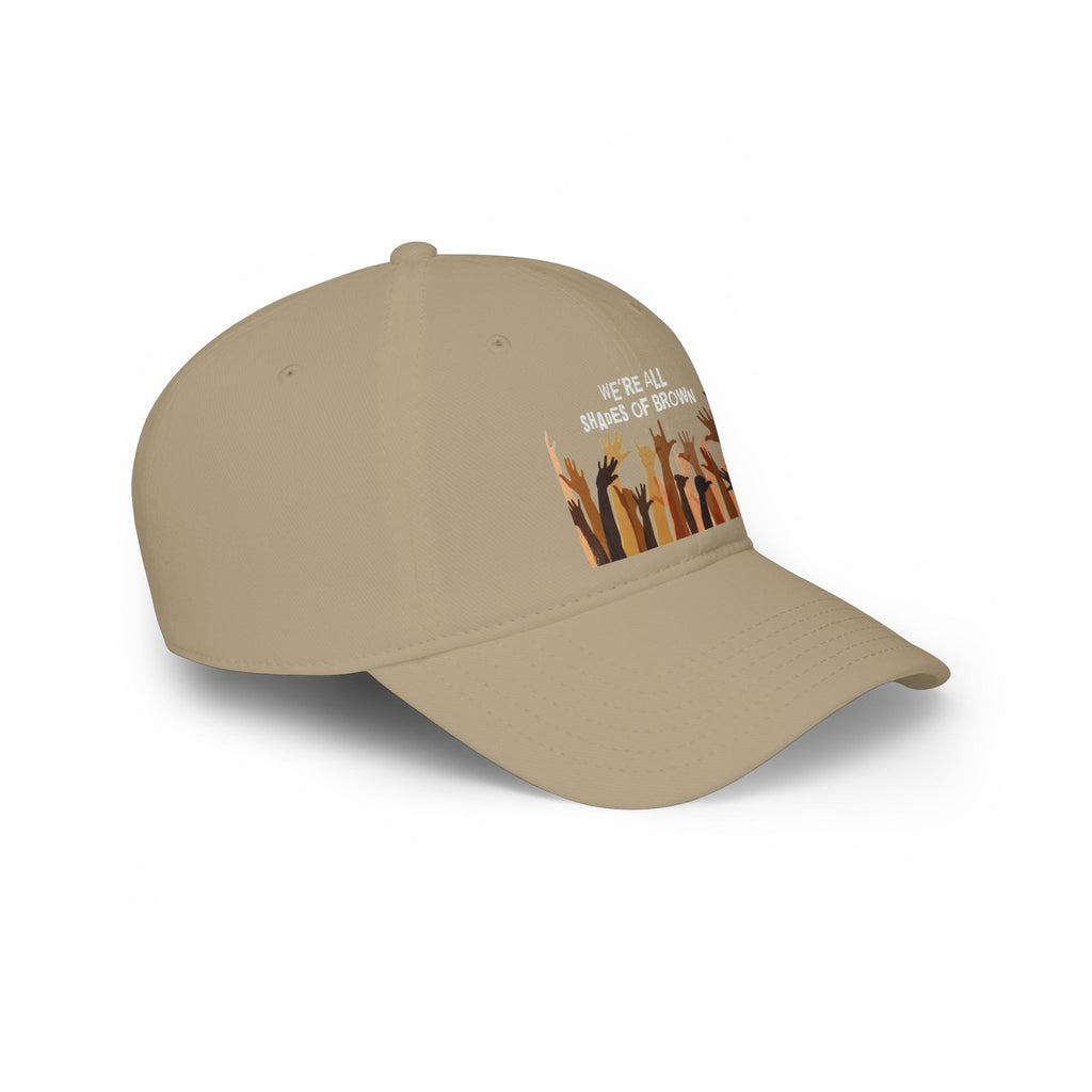 Baseball Cap — "We're All Shades of Brown" Raised Hands Diversity Hat
